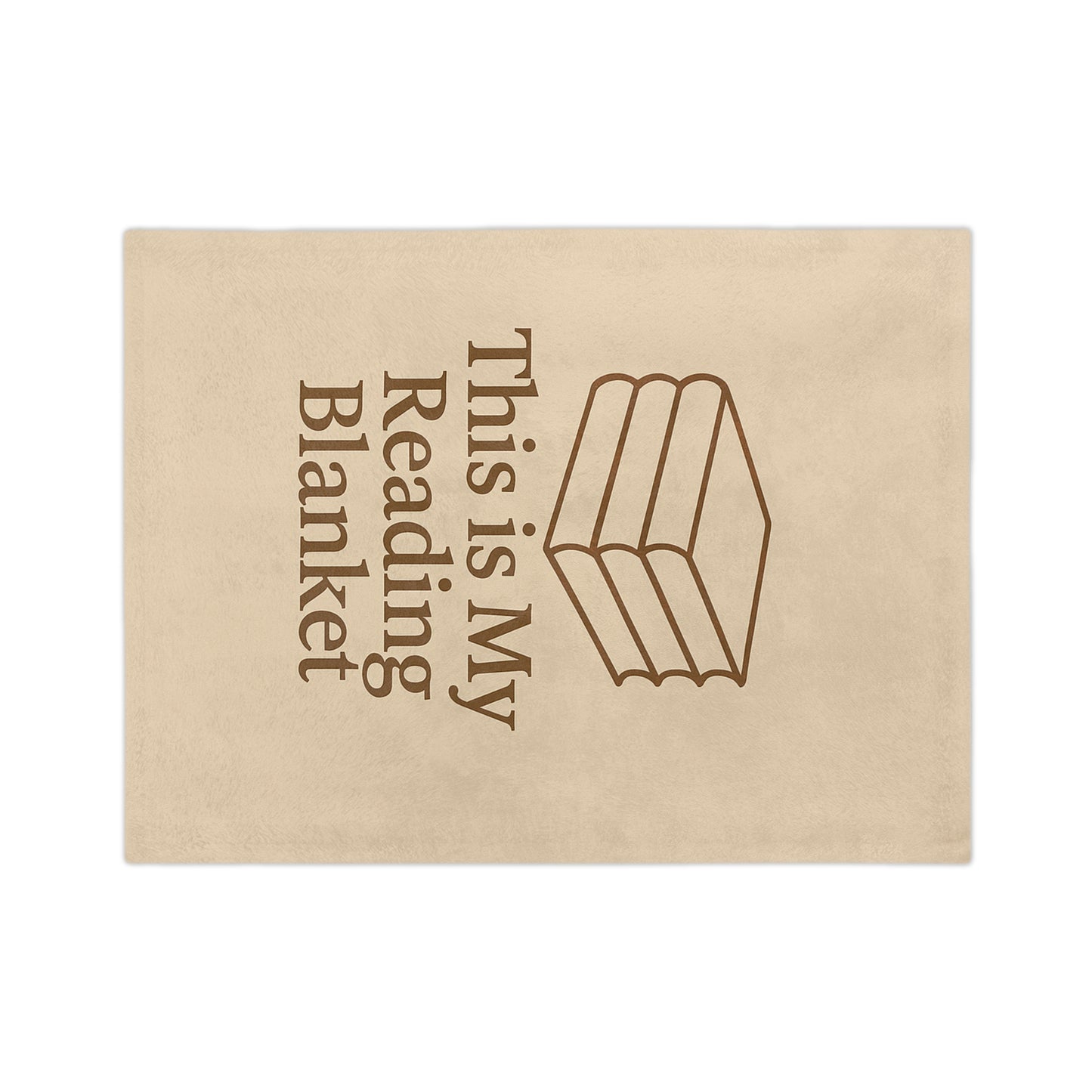 Beige reading blanket with warm brown serif text This Is My Reading Blanket for book lovers
