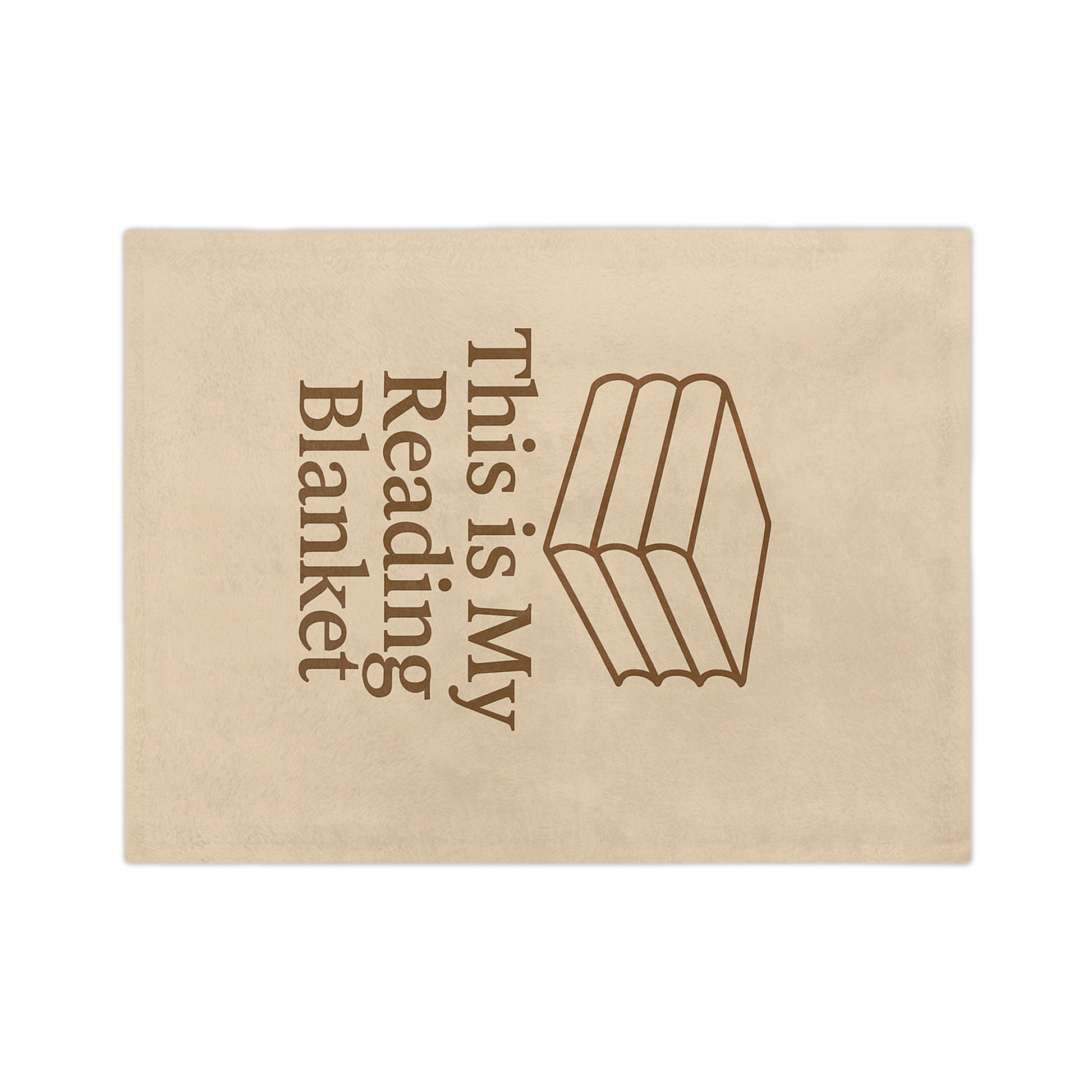 Beige reading blanket with warm brown serif text This Is My Reading Blanket for book lovers
