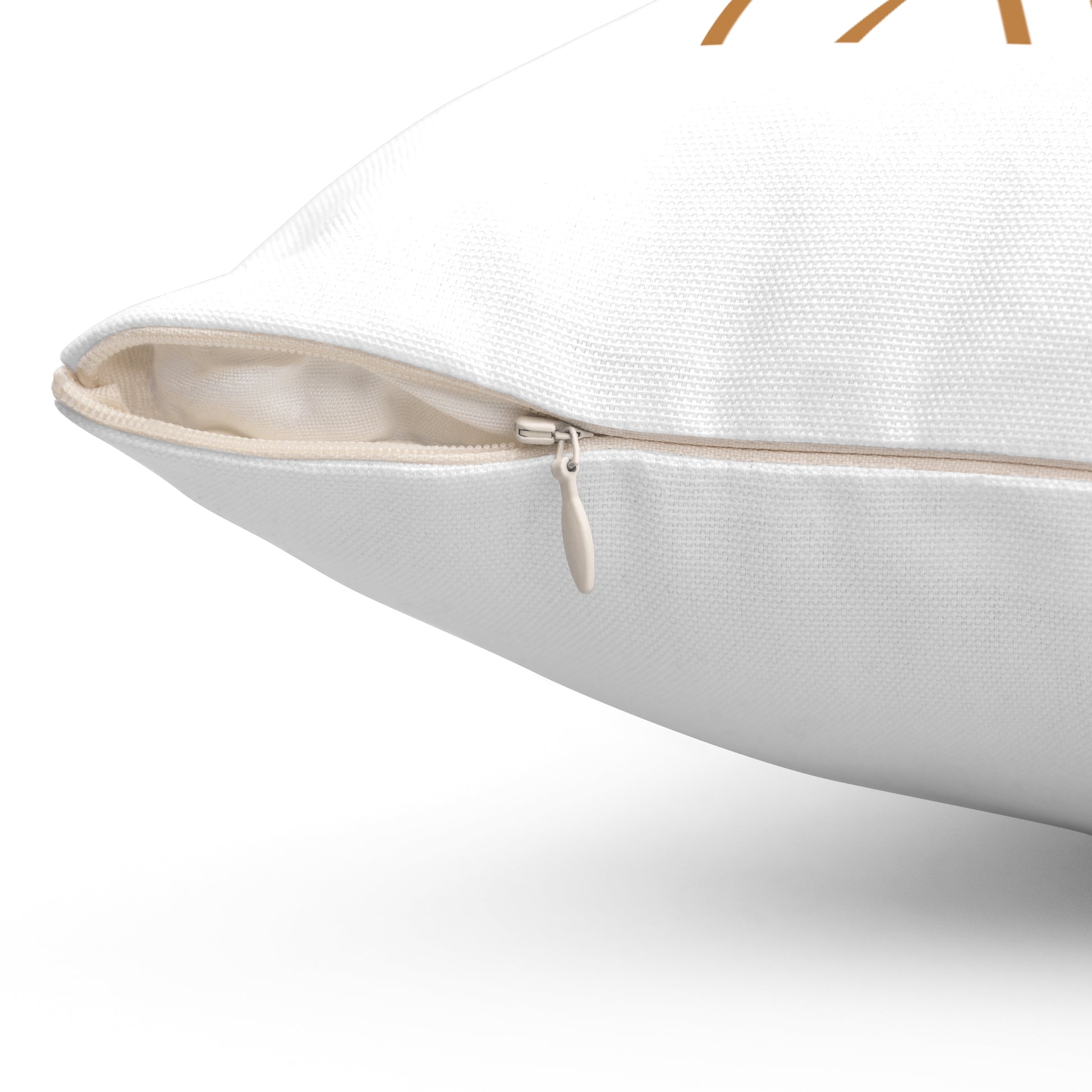 Concealed zipper detail on Just One More Page reading pillow