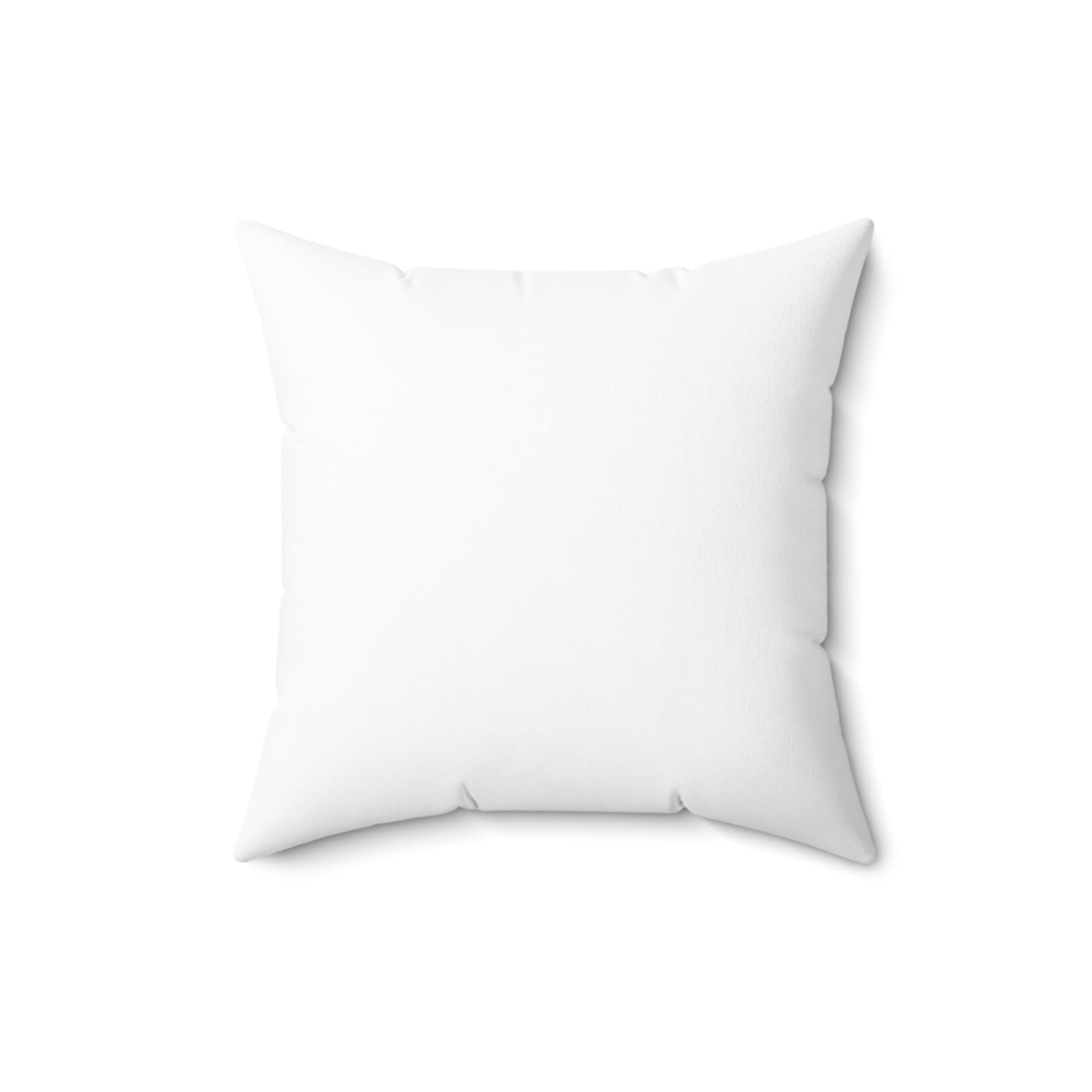 Back of white reading throw pillow with smooth polyester cover