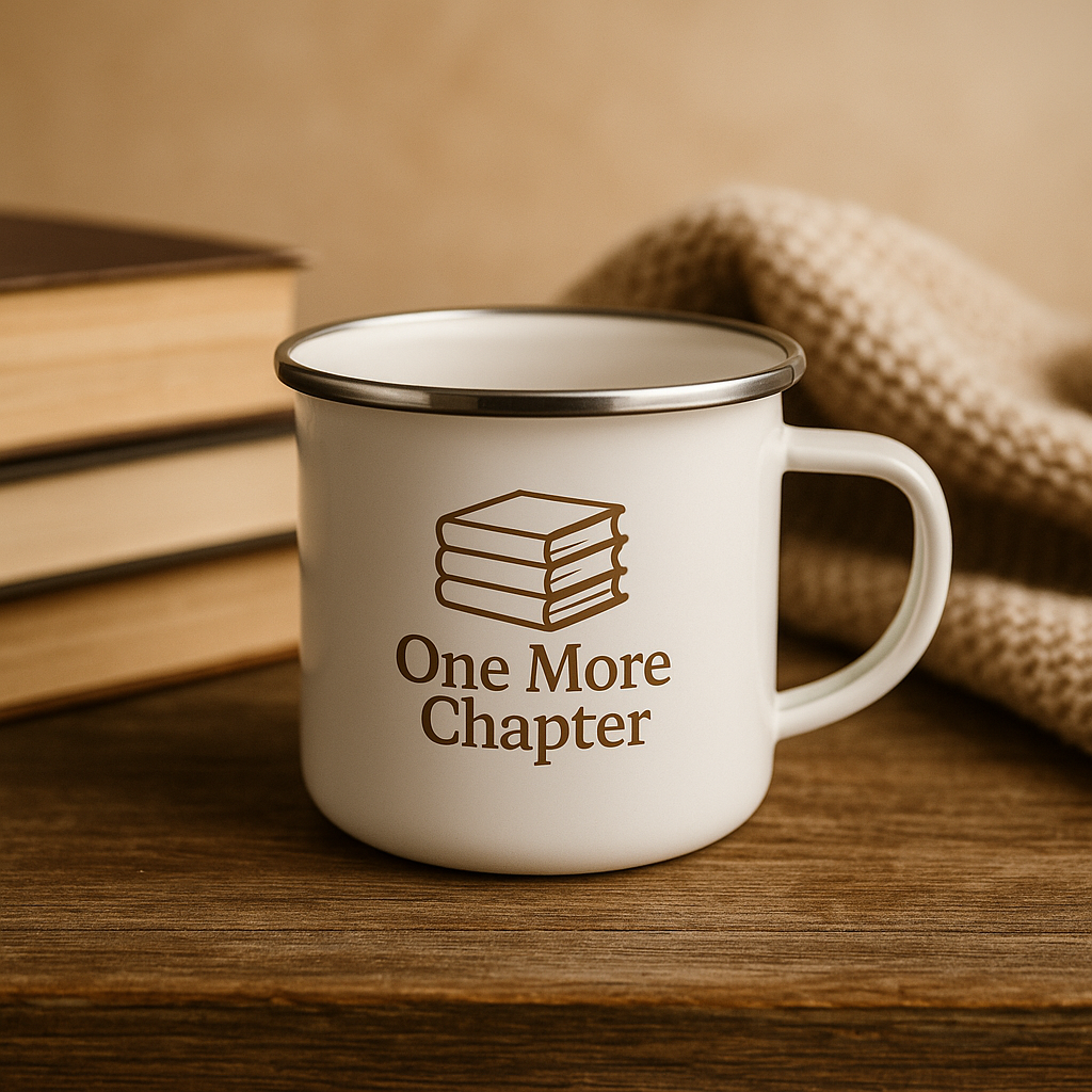 Cozy Reading Nook Enamel Mug – “One More Chapter” Book Lover Gift (12oz, Under $25)